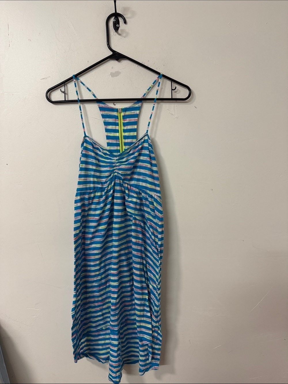 Striped Blue & Teal Spaghetti Strap Dress Y2K